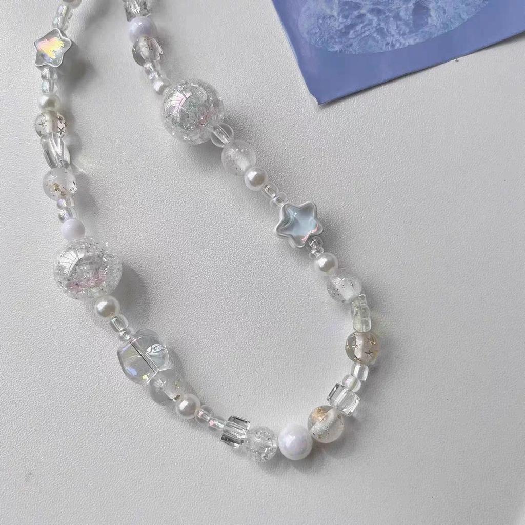 Fashionable ins style phone chain bag chain crystal bead hanging rope