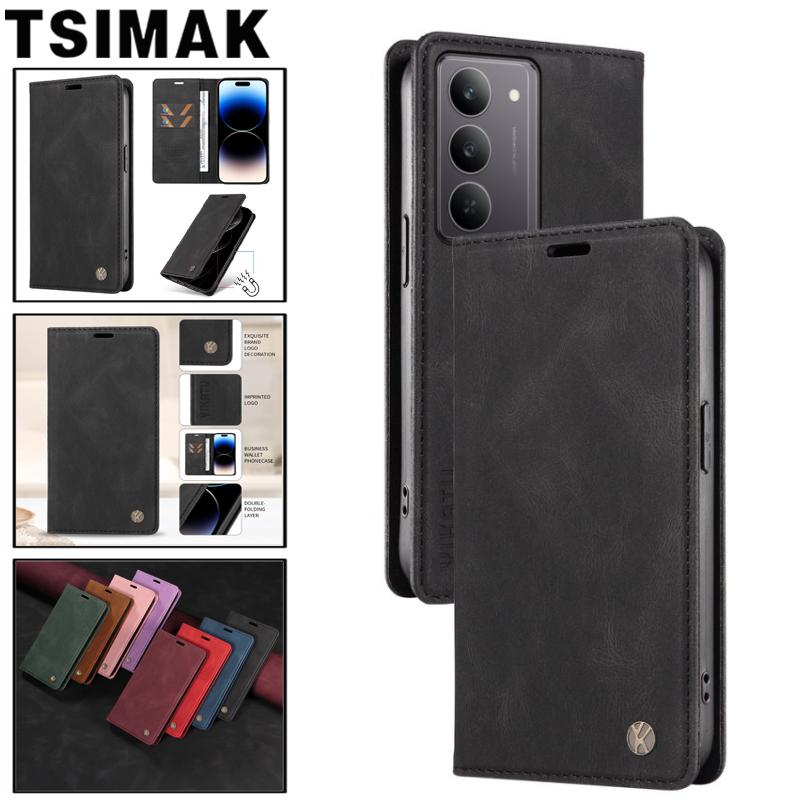 Lederhülle für Realme C71 C73 C75 C51 C53 C55 C61 C63 C65 C67 4G Klapp-Brieftasche Kartenfach Abdeckung für Realme P3 P 3 5G Handyhülle