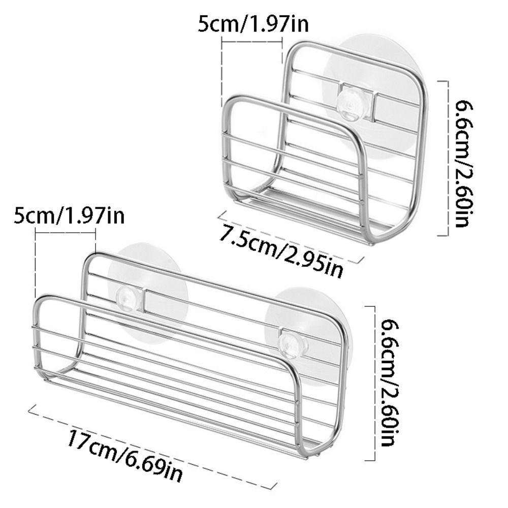 Stainless Steel Sink Storage Holder Suction Cup Dishcloth Stand Sponge Drain Rack Bathroom