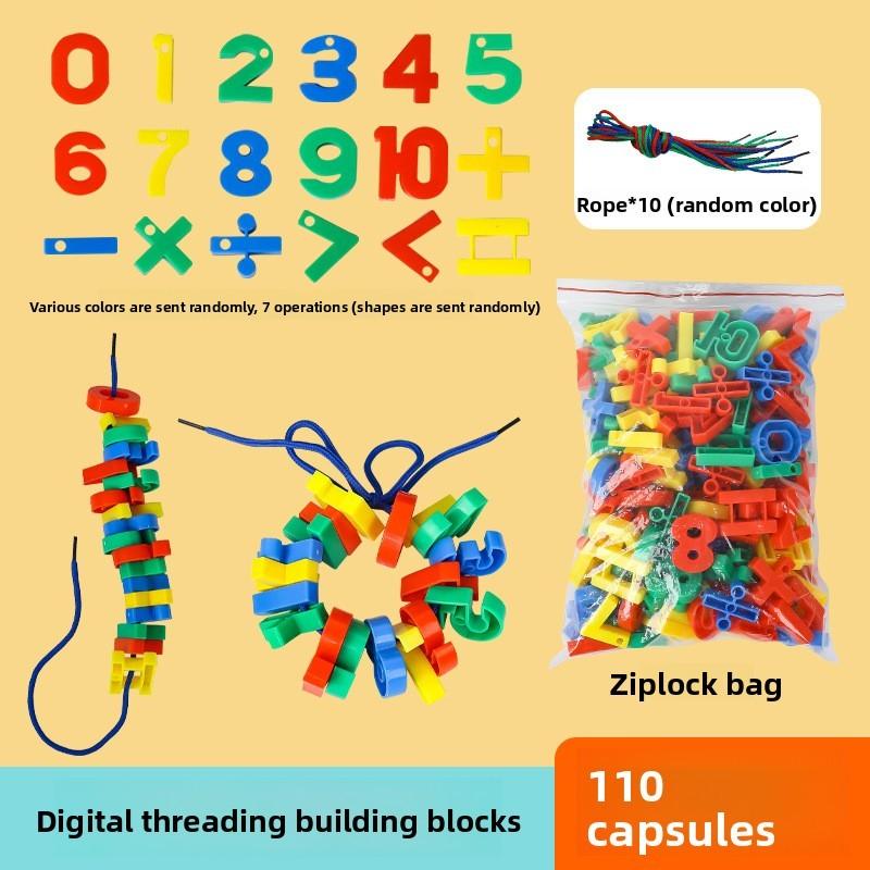 Educational Plastic Number Bead Sequencing Toy For Preschool Kids Learning And Fine Motor Skills Development