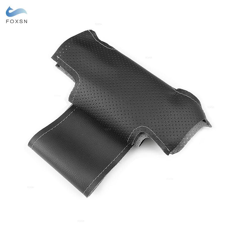 For Fiat 500 2007-2015 500e 2014-2018 500C 2014-2017 Braids On Steering Wheel Hand Stitched Perforated Microfiber Leather Cover