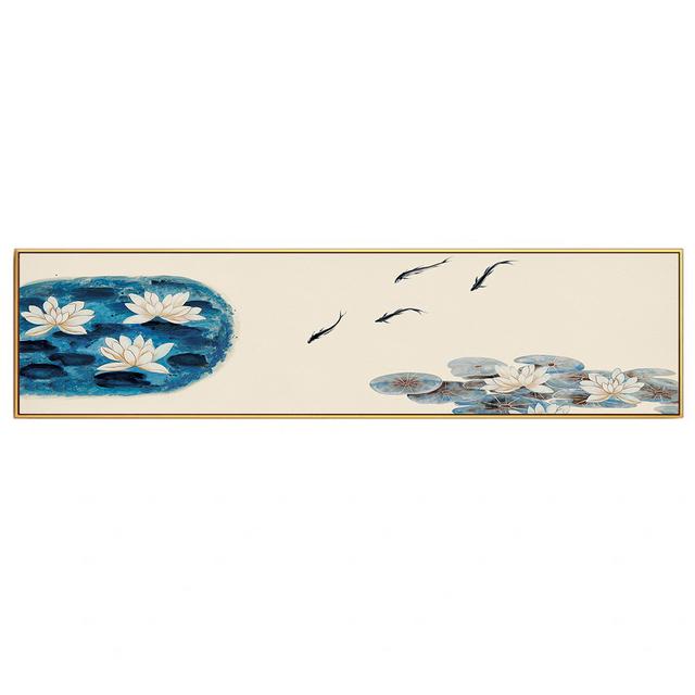 Retro Chinese Style Lotus and Koi Fish Living Room Decoration New Chinese Style Flower and Bird Painting Wall Art Poster Home