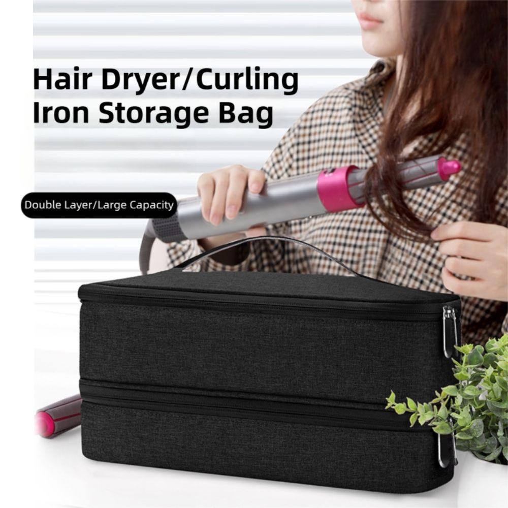 Double-Layer Carrying Case Large Capacity Hair Curler Handbag for Shark Flexstyle/Dyson Airwrap Styler and Attachments