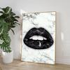Luxury Modern Golden Lips Money Flower Poster Print Abstract Canvas Painting Wall Minimalist Art for Living Room Home Decoration