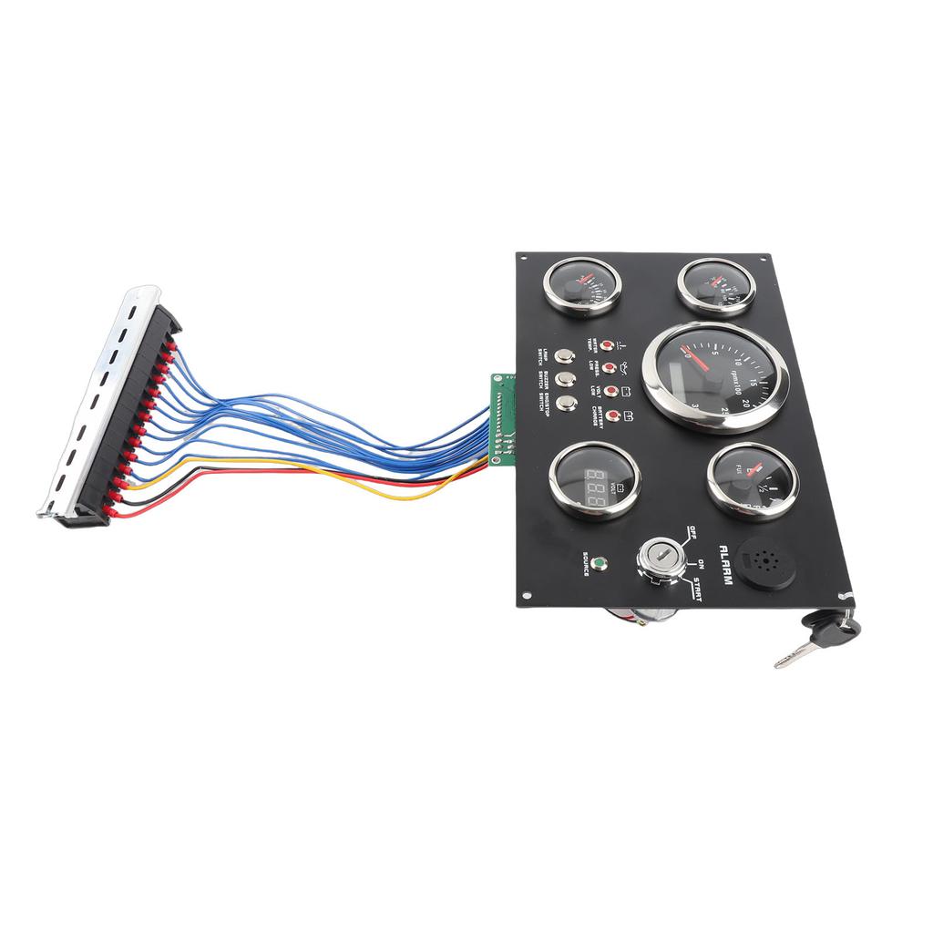 85mm Instrument Panel Gauge Set 24V 0 to 3000RPM Water Temperature Oil   Oil Pressure with Key for Boat Yacht