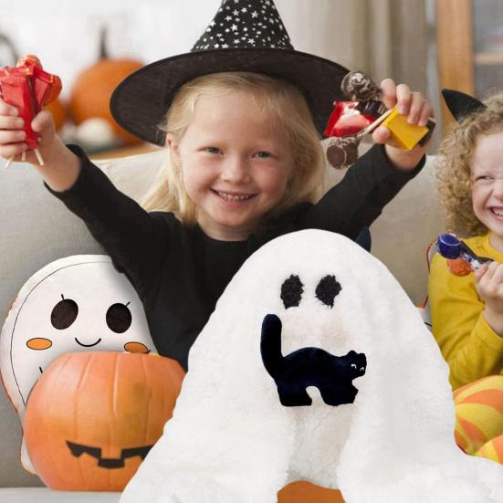 

Yousheng Halloween Ghost Pillow Plush Ghost with Bat Cat Squishable Pillow Soft Ghost Doll для украшения домашней вечеринки A