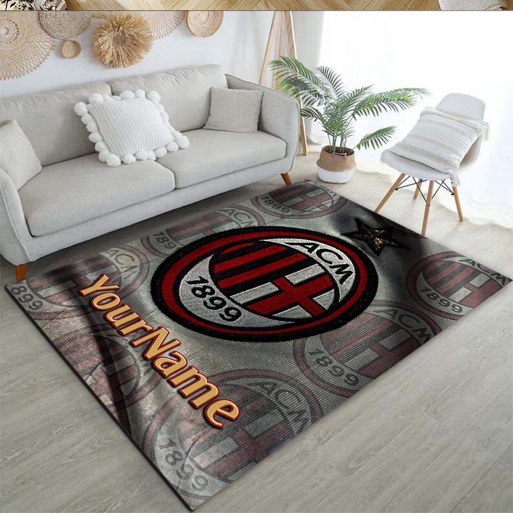 Ac Milan Customize Your Name Carpet Suitable for Foyer Bedrooms Playrooms Outdoor Anti-slip Rug Decorate Offices Perfect Birthday/Christmas Gift Idea