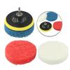 5pcs Buffing Sponge Pad Set 4Inch Car Polishing Pad Kit Auto Buffing Waxing With Drill Adaptor For Car Cleaning Polishing Tools