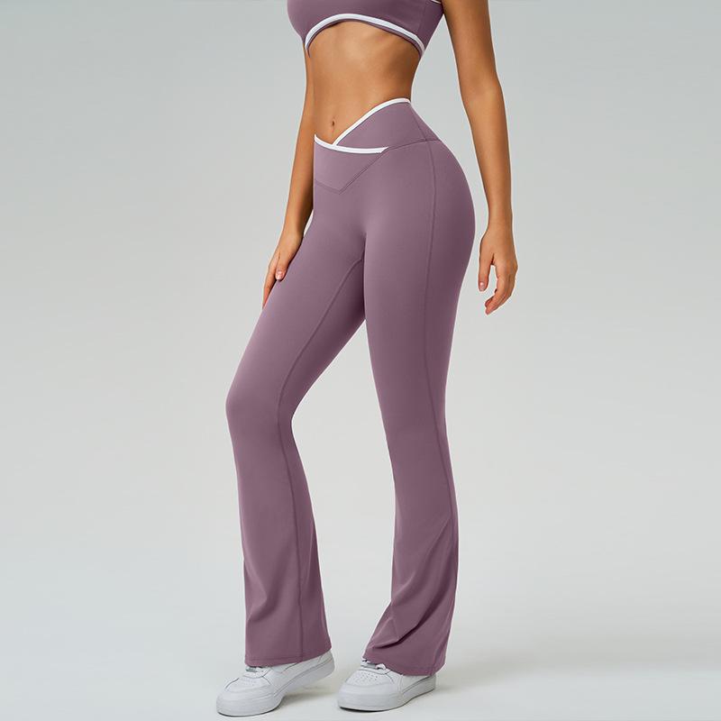 Women's High-Waist Micro-Flare Yoga Pants with European and American Style