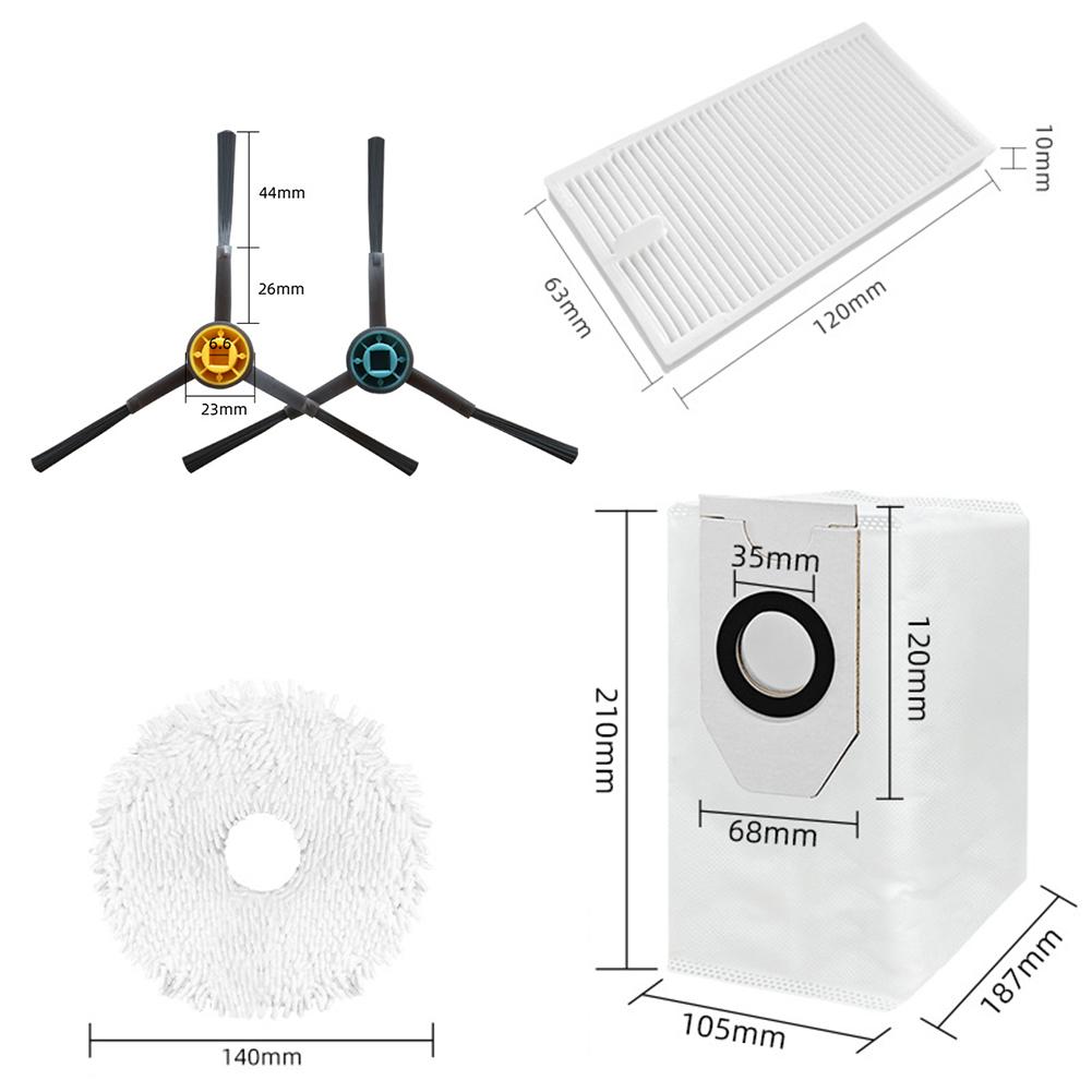 1 Set For Midea V12/ For Eureka J12 For Ultra Filter Mop Cloth Bag Side Brushes Kits Vacuum Cleaner Accessories Spare To Replace