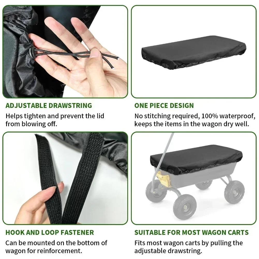 Outdoor Collapsible Wagon Rain Cover 600D Oxford 140x94cm Folding Cart Protective Dust and Water Resistant Cover