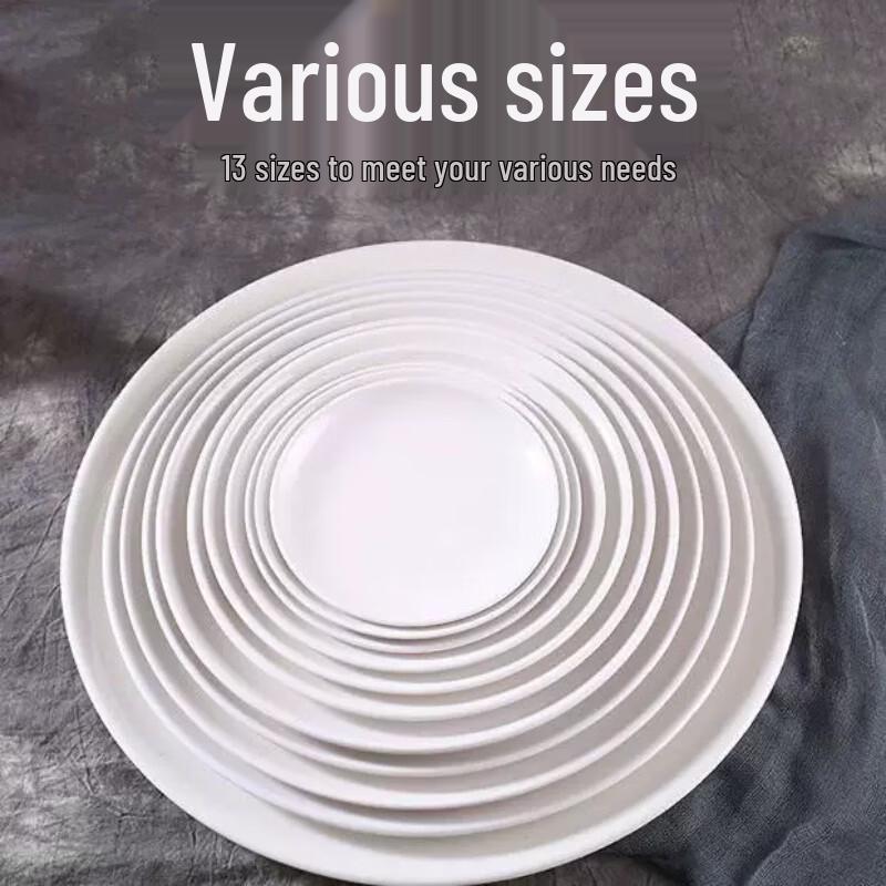 Ruhan Melamine Round Dinner Plates (Pack of 10)