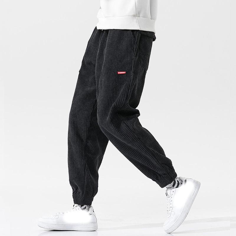 Weite Cord-Jogginghose Herren Tech Fleece Sweatpants Mann Frühling Herbst Winter Lässige Haremshose Männlich Sport Thermohose