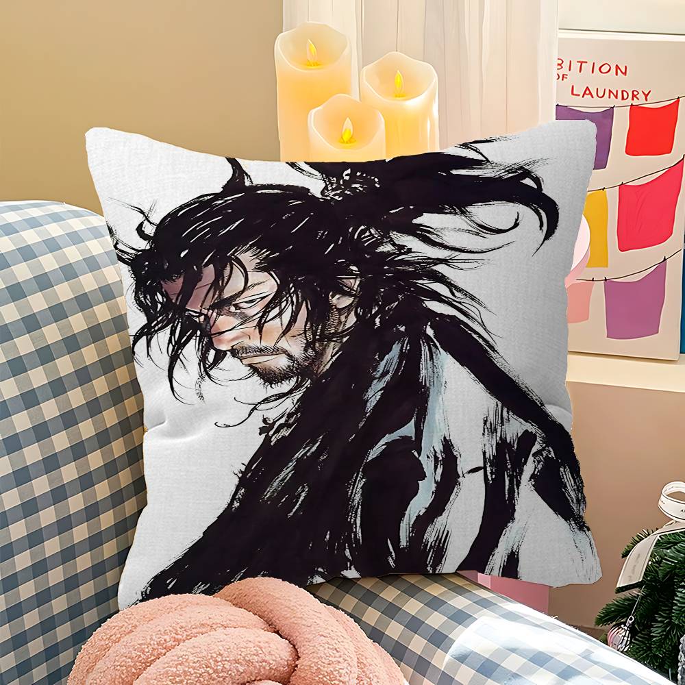 Anime Miyamoto Musashi Vagabond Bushido Warrior Pillow Cover Sofa Cushion Cover Home Room Decoration Children Gift