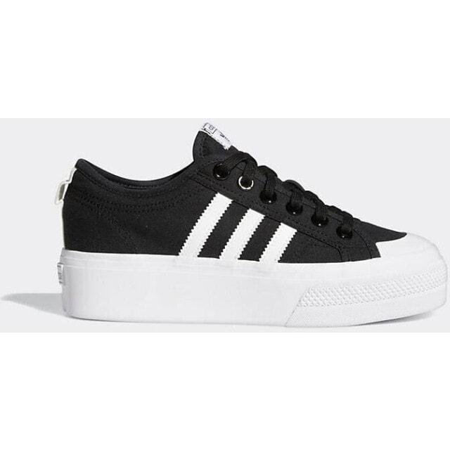 

Черно-белые кроссовки на платформе adidas Originals Nizza