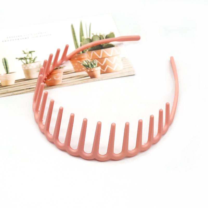 Buntes, wellenförmiges koreanisches Zahnkamm-Haarband - Rutschfest, schonend zum Haar, Bequemer Sitz, Ideal zum Bändigen von Babyhaaren.