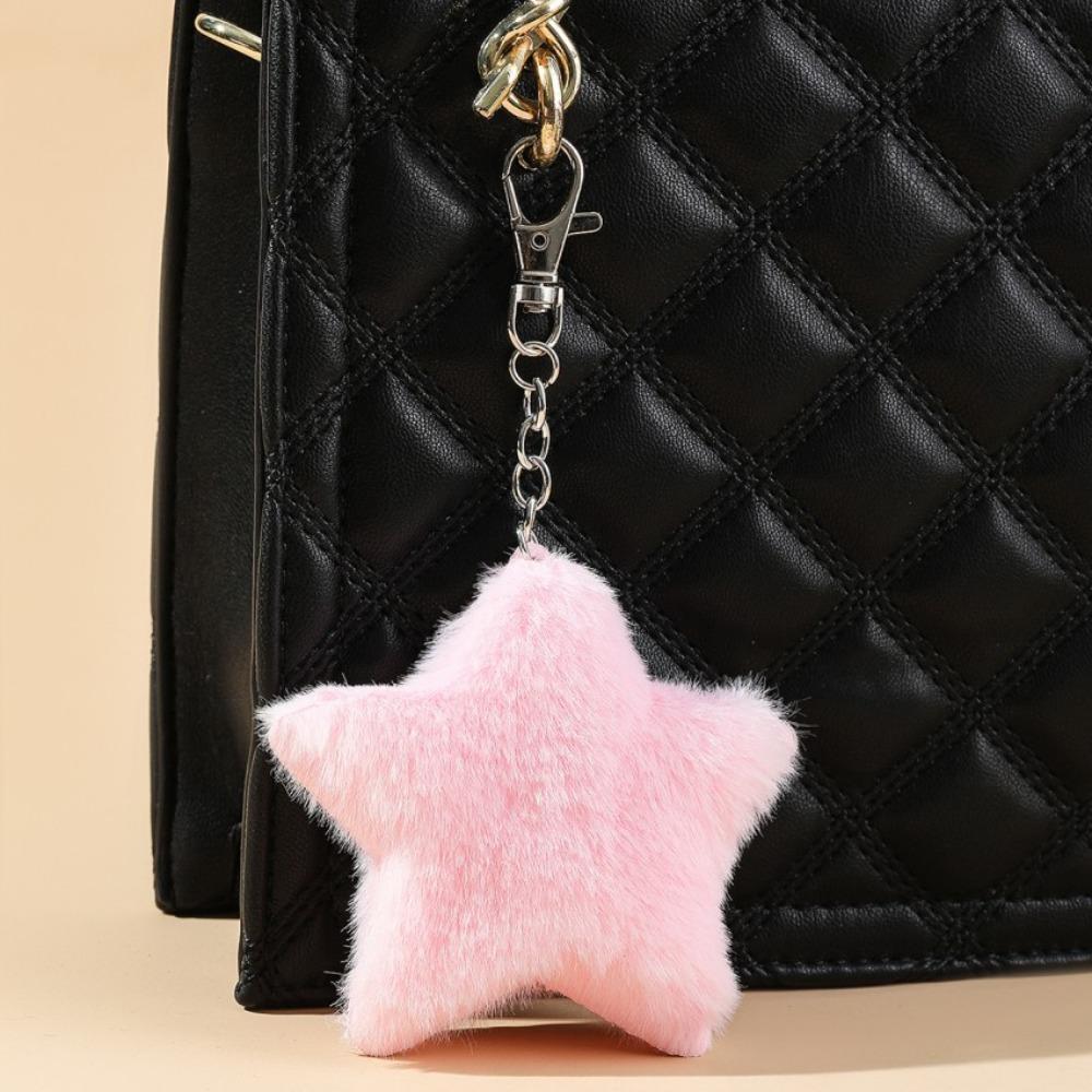 Mini Plush Star Keychains Multipurpose Backpack Hanging Ornament Fashion Pentagram Bag Charm  Bag