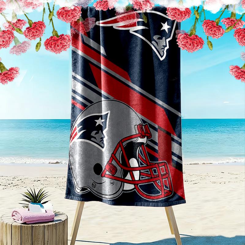 New England Patriots Logo Print Beach Towel, Large Soft Quick Dry Towel for Beach Camping Swimming
