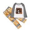Print Cute Family Set Pajamas, Home Clothes, Family Set Long Sleeve Top Pants Set