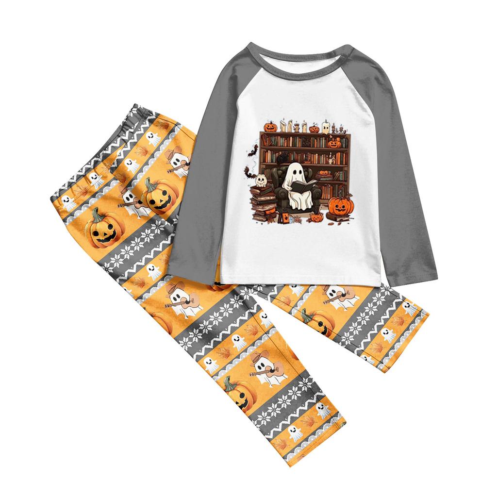 Print Cute Family Set Pajamas, Home Clothes, Family Set Long Sleeve Top Pants Set