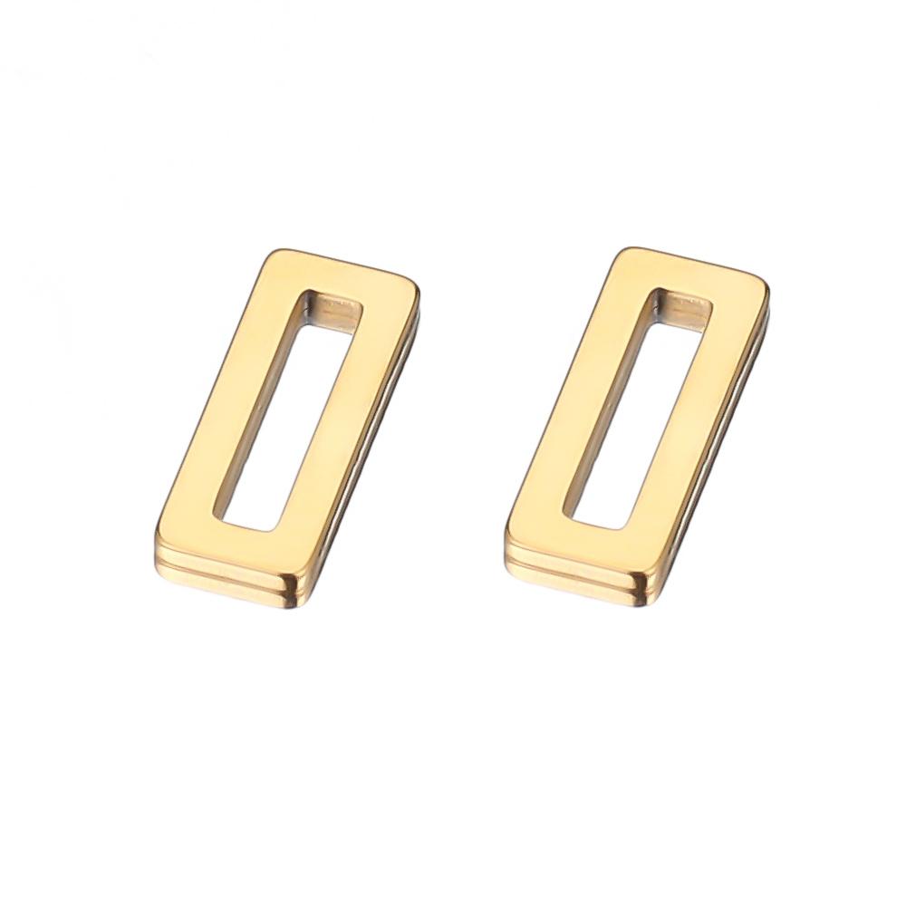 20pcs Stainless Steel Gold Color Rectangle Charms DIY Jewelry Making Earring Findings Necklace Components Accessories Supplies
