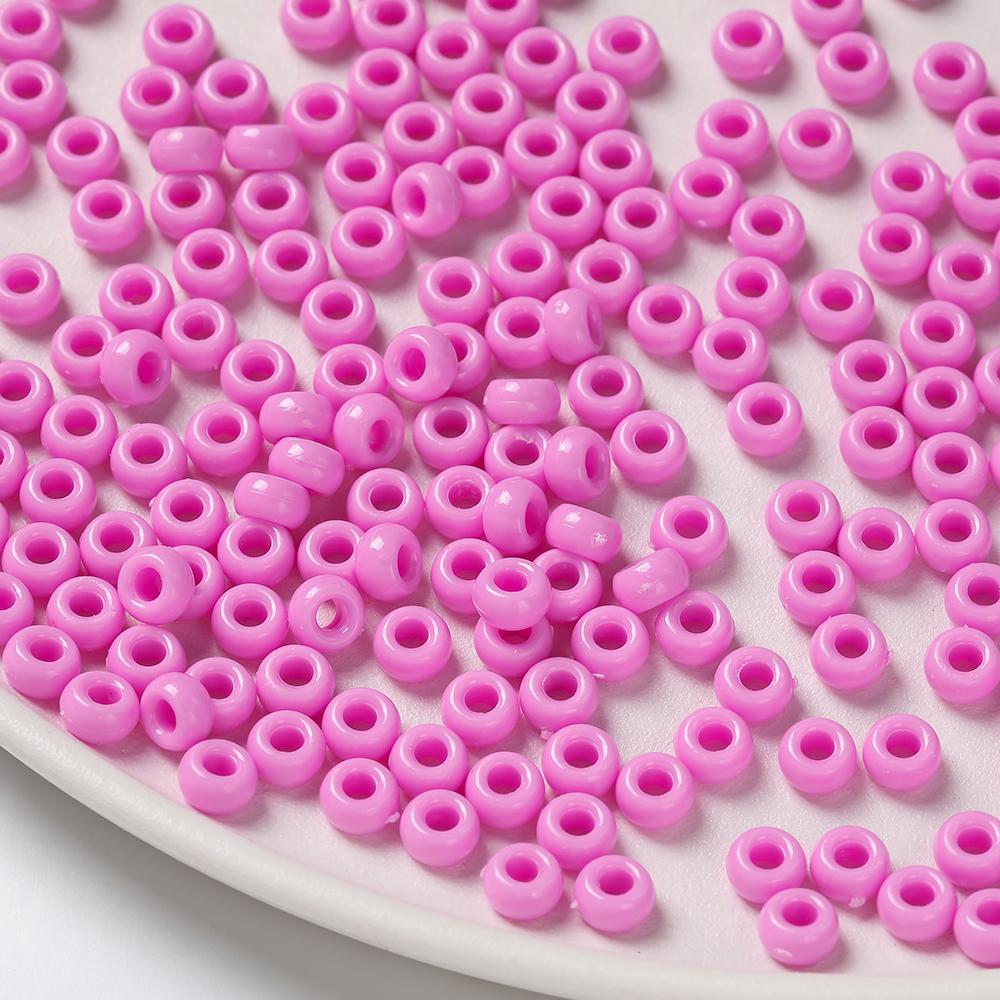 100pcs 4*7mm Acrylic Big Holes Beads Colored Spacer Loose Beads for DIY Necklace Bracelet Phone Charms Jewelry Making Supplies