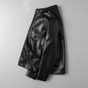 Mens PU Leather Jacket Stand Collar Slim Fit Casual Coat Teens Trendy Streetwear