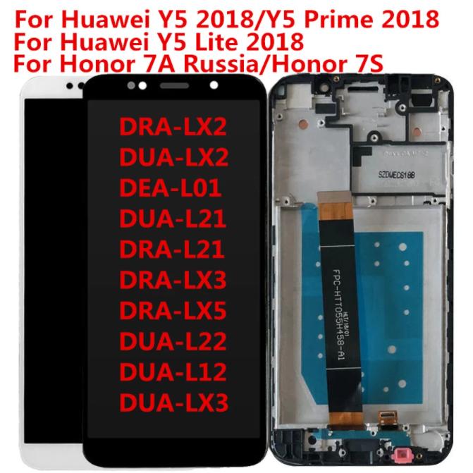 LCD cu cadru pentru HUAWEI Y5 2018 Y5 Lite Y5 Prime 2018 DRA-LX2 L01 L21 Ecran LCD cu ecran tactil