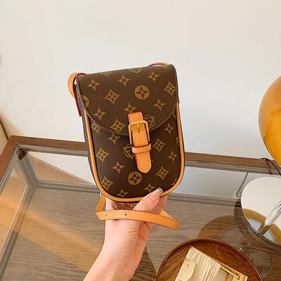 Exquisite Mobile Phone Bag Women's New High-end Printed Shoulder Bag Retro Versatile Small Square Bag Trendy Messenger Bag
