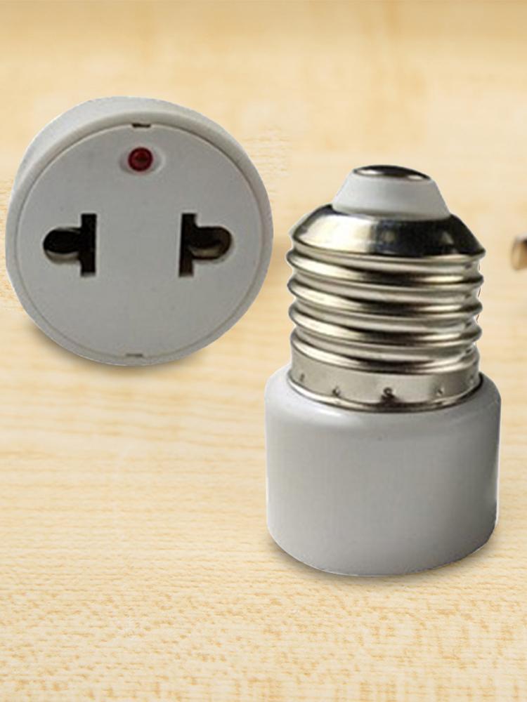 E26/E27 Lamp Holder Converter Flame Retardant Bulb Base Screw Adapter EU/US Polarized Light Bulb Socket Adapter for Porch Garage