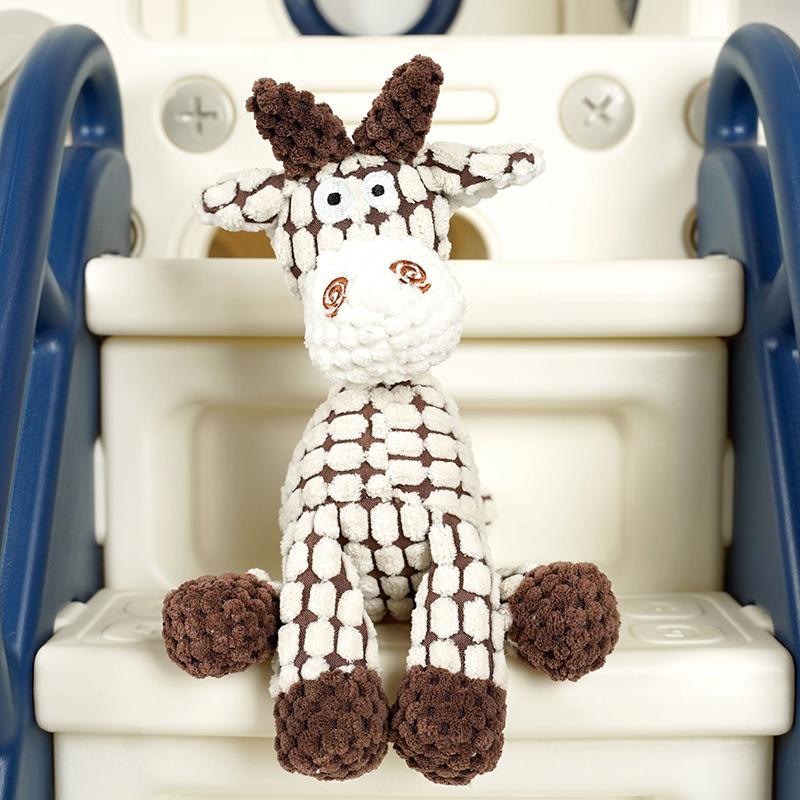 Jouet Sonore pour Chien Entraînement Molaire Décompression Interactif Résistant aux Morsures Forme d'Âne Peluches Jouets Animal de Compagnie Chien Fournitures blanc