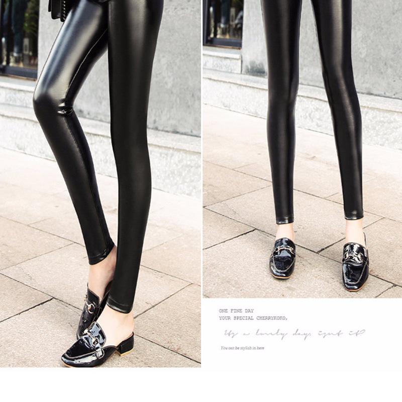 Lederhose, verdickt, große Größe, hohe Taille, PU-Leder-Leggings, plus Samt, hohe Taille, warme Hose, S~3XL