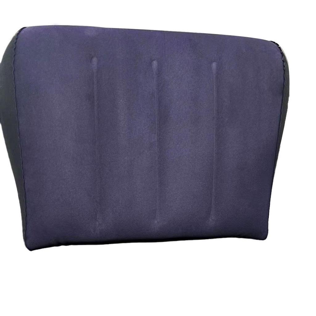 Inflatable PVC Flocked Triangle Travel Pillow - Lumbar Support Cushion