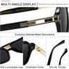 SHEEN KELLY Polarized Vintage Sunglasses (Square Flat-Top / Metal Accents / 55 Size)