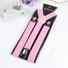 Unisex 2.5cm British Pink Y-Back Elastic Suspenders, Versatile & Multi-Color