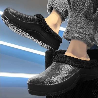 Winter Men Women Slippers Warm Furry Slippers Couples Concise Indoor Home Cotton Shoes Casual Fluffy Slides Plush Fur Clogs 45