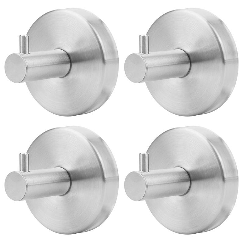 4Pcs Polished Bathroom Towel Hooks Stainless Steel Coat Robe Hook Wall Hanger With Screws Towel Rack Hang Hook For Hotel Kitchen