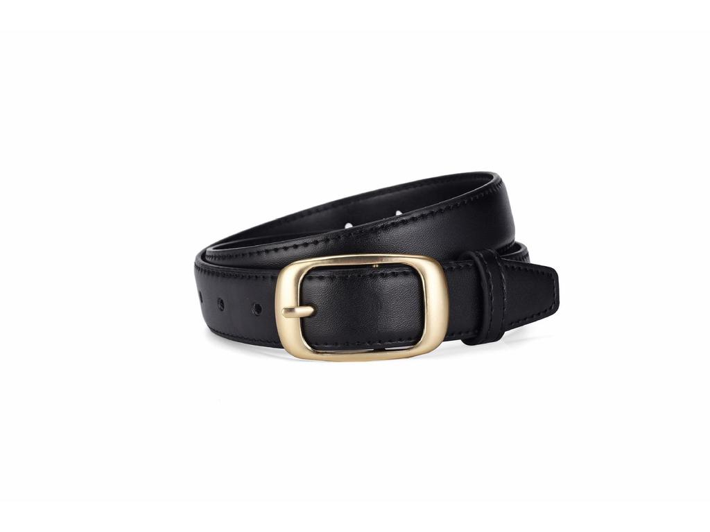 Trendy Women's Leather Belt with Sleek Pin Buckle - Versatile and Elegant
