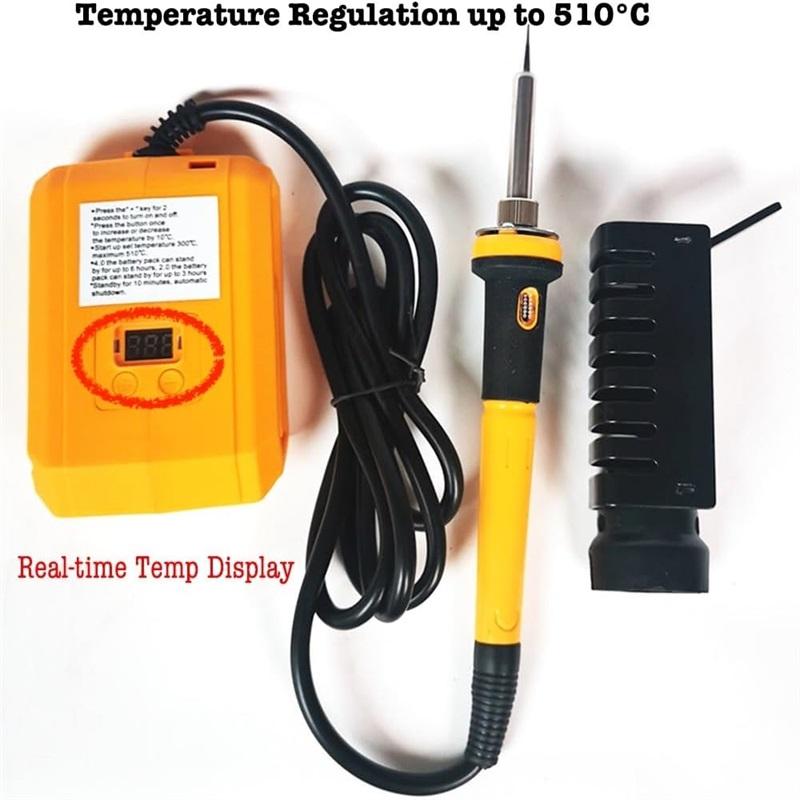 

Для аккумулятора Dewalt 18 В 20 В 60 Вт Беспроводной электрический паяльник Сварочный инструмент Регулируемая температура 300-500℃ Быстрый нагрев