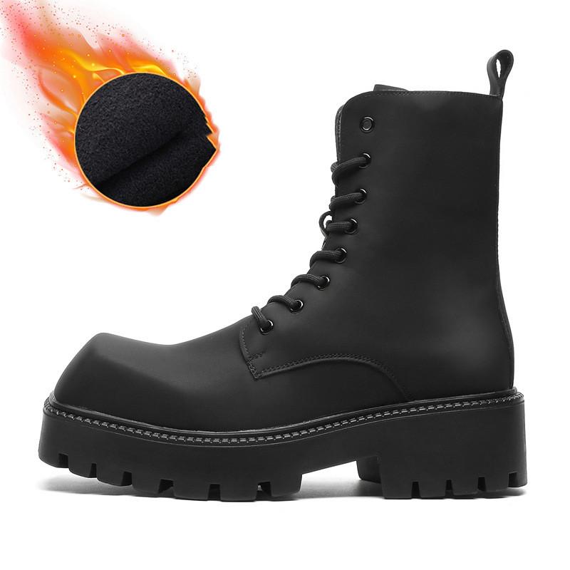 

Мужская мода панк сценическое платье ботинки на платформе туфли на шнуровке с квадратным носком ковбойские ботинки из натуральной кожи крутые высокие мотоциклетные ботинки 39