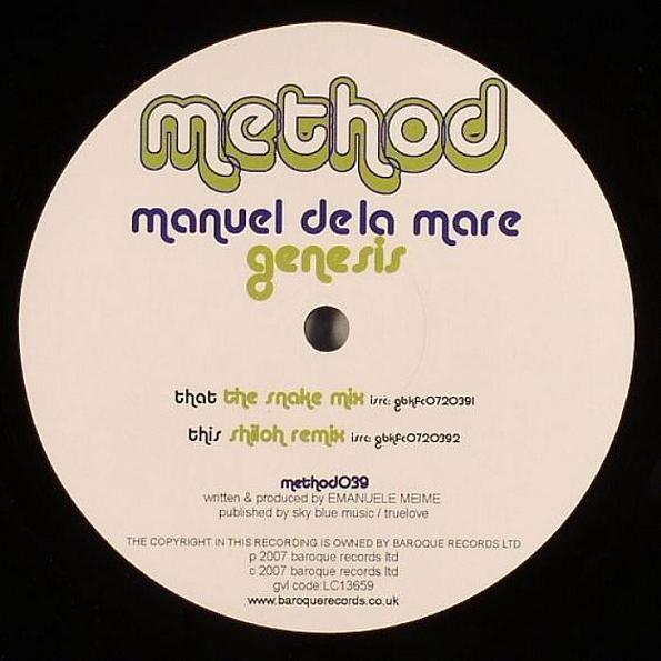 

12inch Record MANUEL DE LA MARE Genesis METHOD039 Method Records 2007 UK Dance Electronica Used