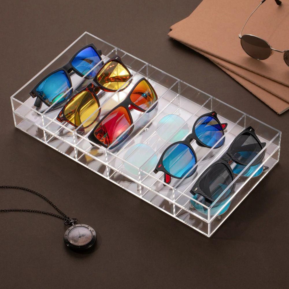 Reusable Clear Sunglass Holder Smooth Edge Design Glasses Storage Case Jewelry