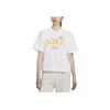 Nike Sportswear Classics Alphanumeric Crew Neck Casual Pullover Short Sleeve T-Shirt Women Tops White FQ6601-101