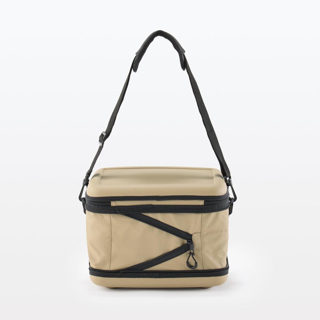 MUJI Foldable Soft Cooler Bag with Shoulder Strap, Beige, Approx. 28 X 22 X 19 Cm, 12L, 83832810