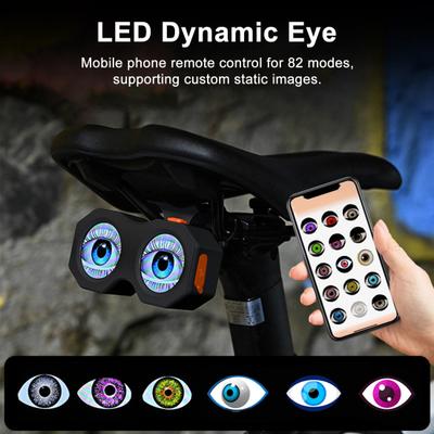 Luz Trasera de Bicicleta Yousheng Ojos de Demonio Controlada por App IP64 Impermeable Recargable por USB Luz Trasera de Advertencia para Ciclismo Nocturno de Bicicleta de Montaña de Carretera MTB