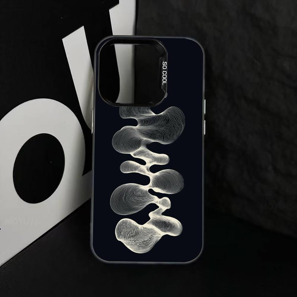 

Minimalist line art Phone Case For iPhone 17,16,15,14,13,12,11 Plus,Pro Max,XS,Colorful Silver Phone case Funda Cover iPhone15promax