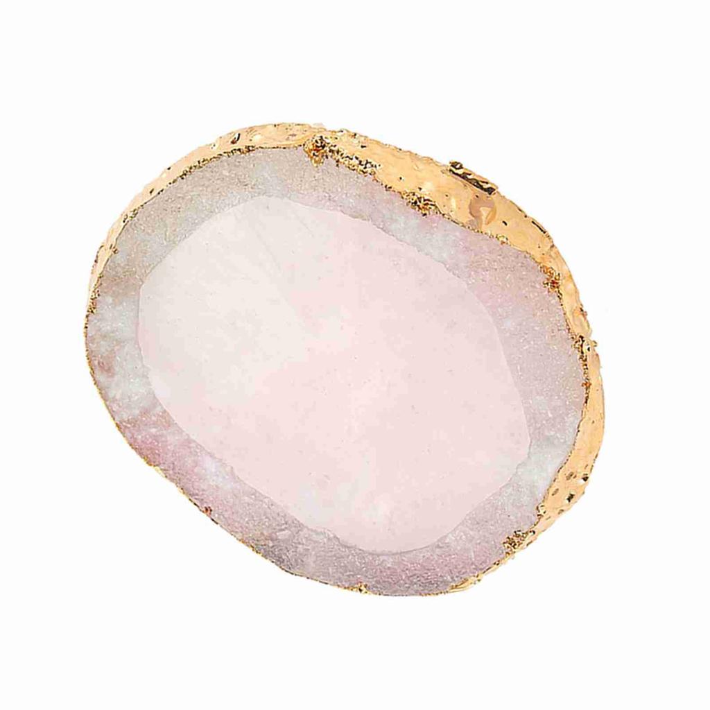 Resin Nail Art Palette Paint Drawing Color Dish Golden Edge Manicure Nail DIY Tool Pink