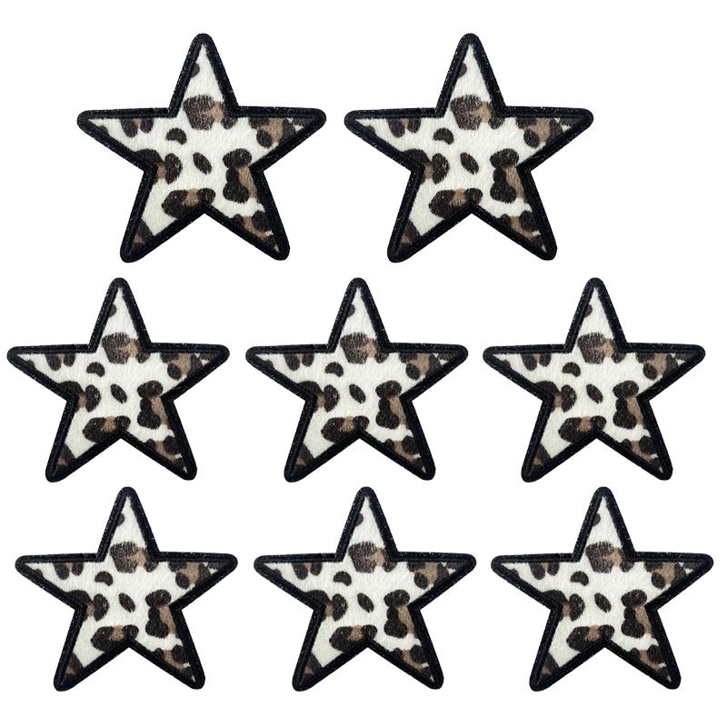 5pcs /Set Jackets Hats Sew /Ironing Embroidered Patches Love Leopard Print Gritt Patch Iron On Patches For Clothing Backpack Diy 