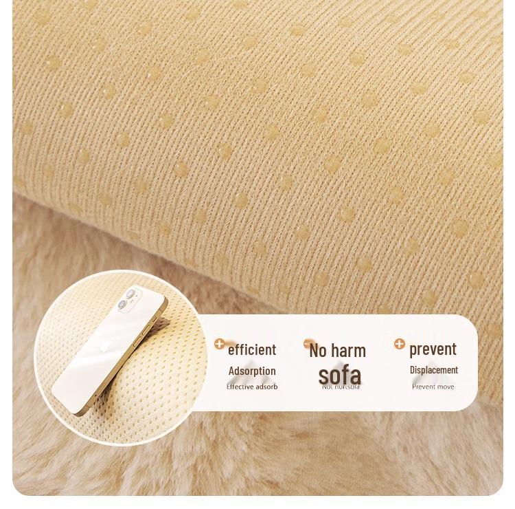 Non-Slip Rabbit Plush Winter Sofa Cushion & Tatami Blanket