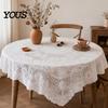 Non-slip Tablecloth White Lace Tablecloth, Square Scalloped Floral Doily, Elegant Vintage Home Decor Table Cover for Nightstand End Tea Party Durable